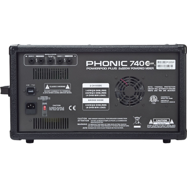  Phonic Powerpod 740 Plus POWER MIXER مكسر صوت فونيك بلس تقنية أمريكية بقوة 440وات مع 7مداخل للصوت وصدى مميز مناسب للمساجد والحفلات وغيرها  